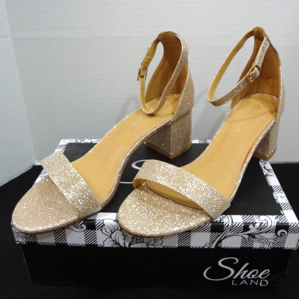 Shoe Land Gold Evening Dress Sandals